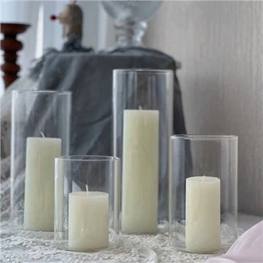Crystal Glass Cylinder Tea Light Holder 2 Crystal Glass Cylinder Tea Light Holder 2