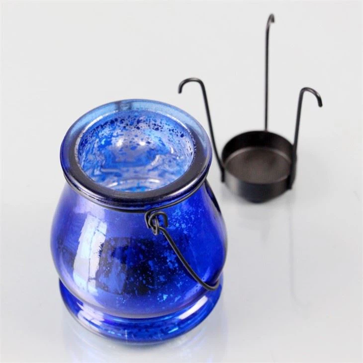 Blue Glass Candle Holder Handle