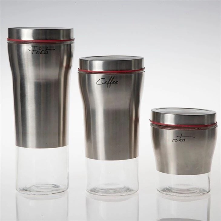 Glass Spice Jar With Metal Coating Salt And Pepper