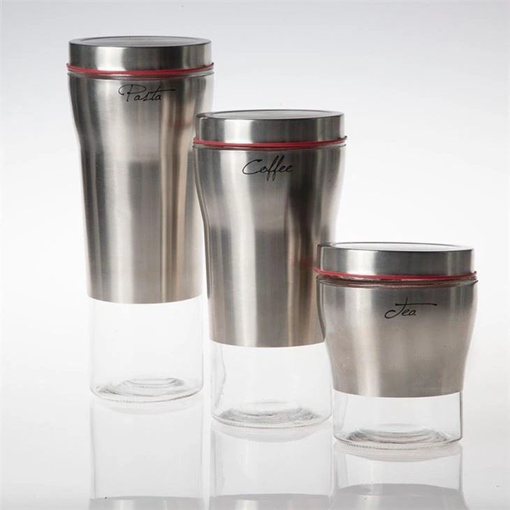 Glass Spice Jar With Metal Coating Salt And Pepper