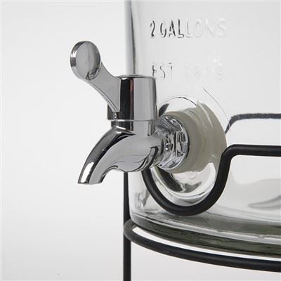 Suv o'tkazmaydigan tiqinli shisha ichimlik dispenseri