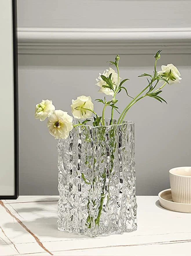Hand Made Clear Glass Vase