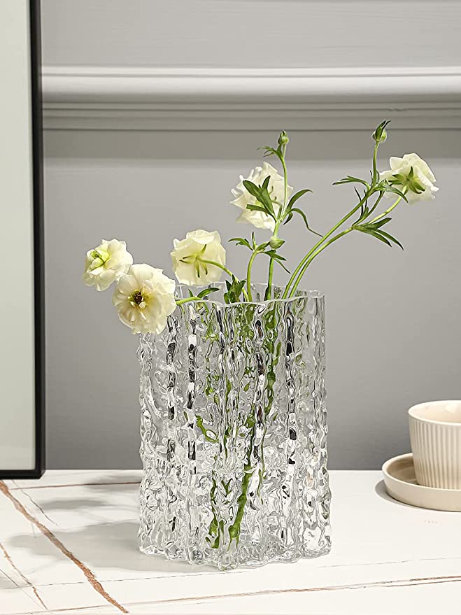 Hand Made Clear Glass Vase