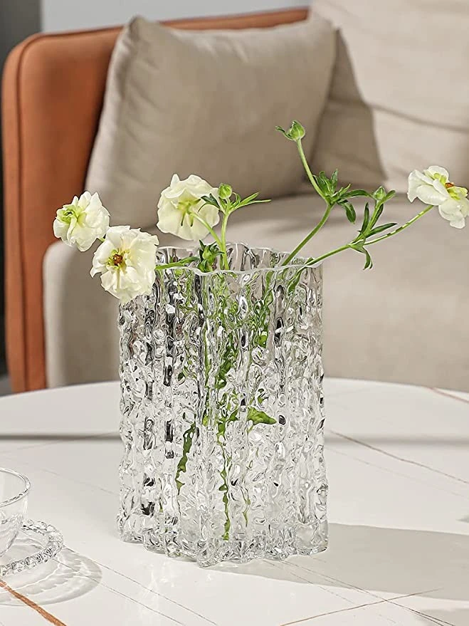 Hand Made Clear Glass Vase